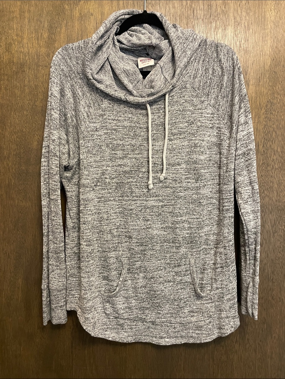 Mossimo Women’s Gray Marled Turtleneck Hoodie Sweater